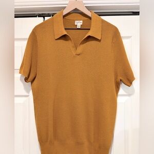 J. Crew gold/honeycomb knit sweater Polo